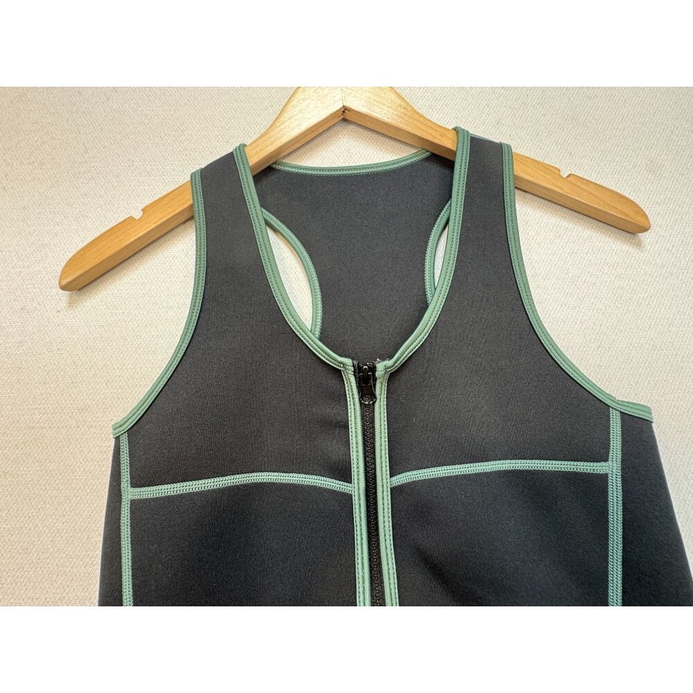Crane Womens Sauna Sweat Suit Vest Size M Black Full Zip Activewear Training - Picture 4 of 11